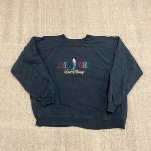 Vintage Mickey Mouse Sweatshirt Mens Large Black 1990s Walt Disney